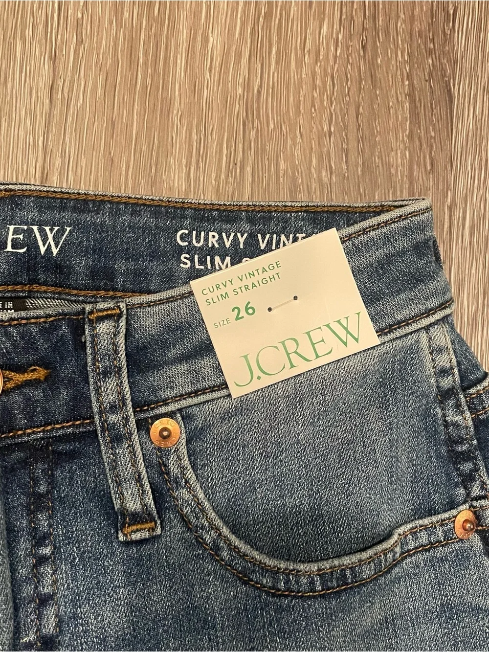 J. Crew Curvy Vintage Slim Straight Jeans size 26 NWT PLEASE READ DESCRIPTION